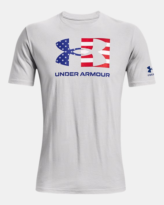 Men's  UA Freedom Big Flag Logo Lockup T-Shirt, Gray, pdpMainDesktop image number 4